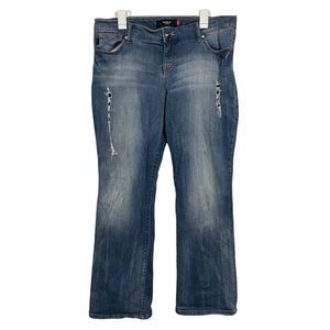 Torrid Plus Size Mid Rise Distressed Bootcut Jeans
